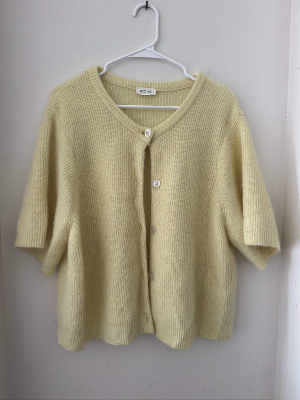 American Vintage Yellow Short Sleeve Cardigan